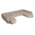 Wolke XL modular sofa in brown striped fabric