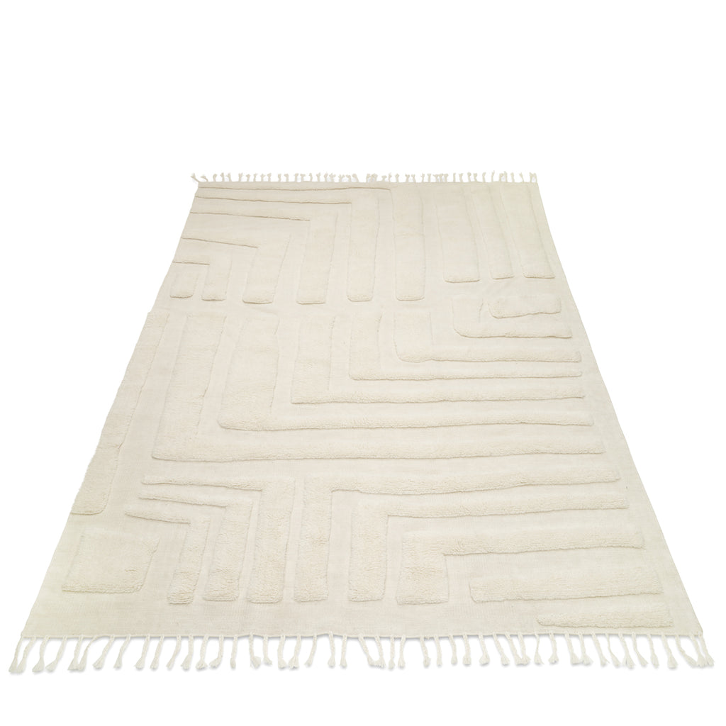 Field Wool Rug, Ivory, 250 x 350 cm