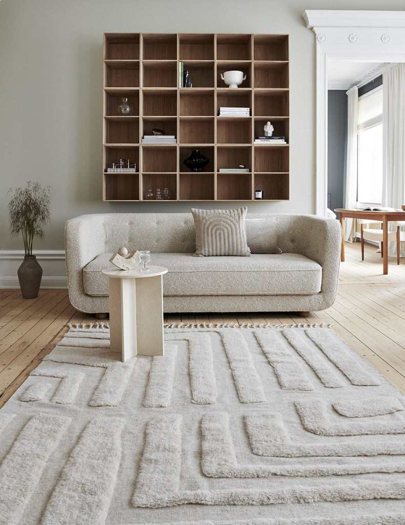 Field Wool Rug, Natural Beige, 250 x 350 cm