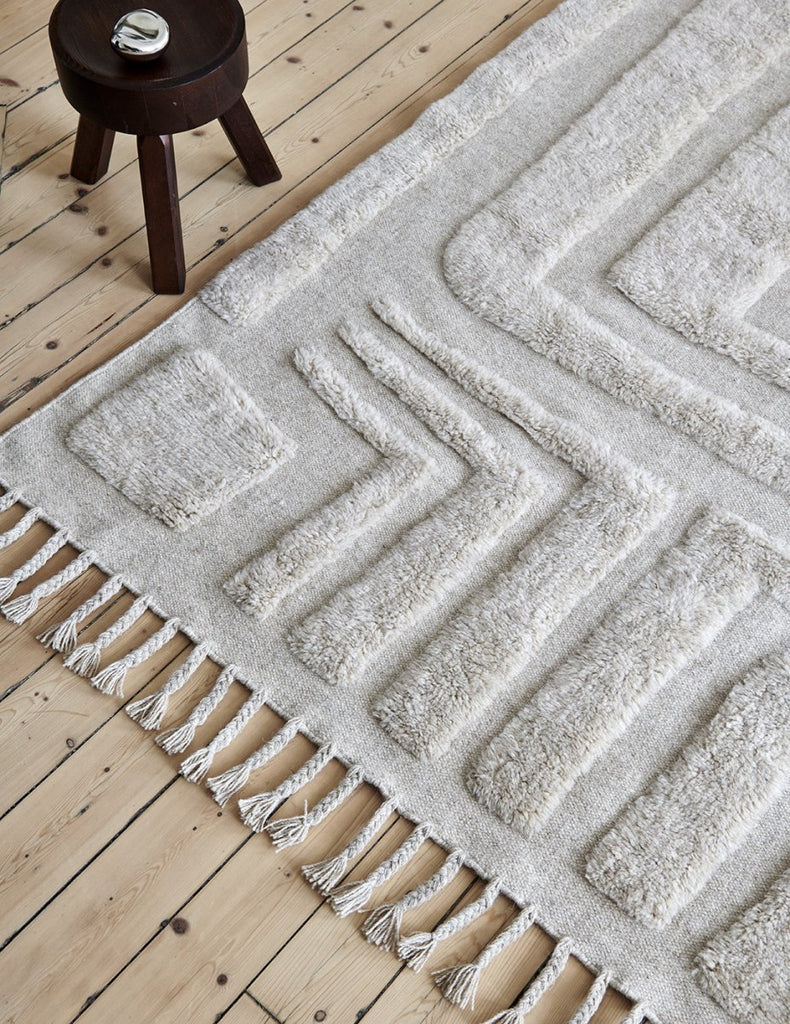Field Wool Rug, Natural Beige, 250 x 350 cm
