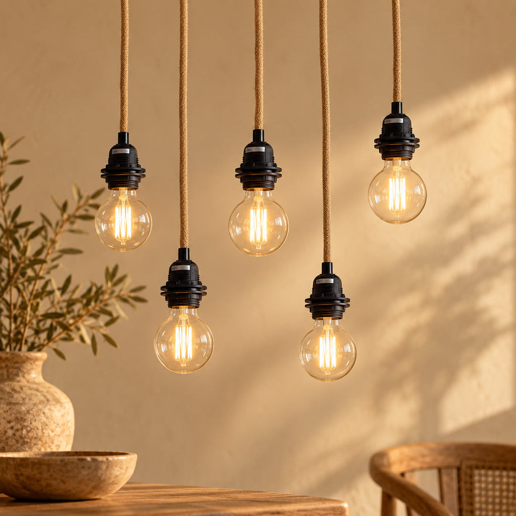 Fitting Lamps Ceiling - Natural Black - 5 Fittings