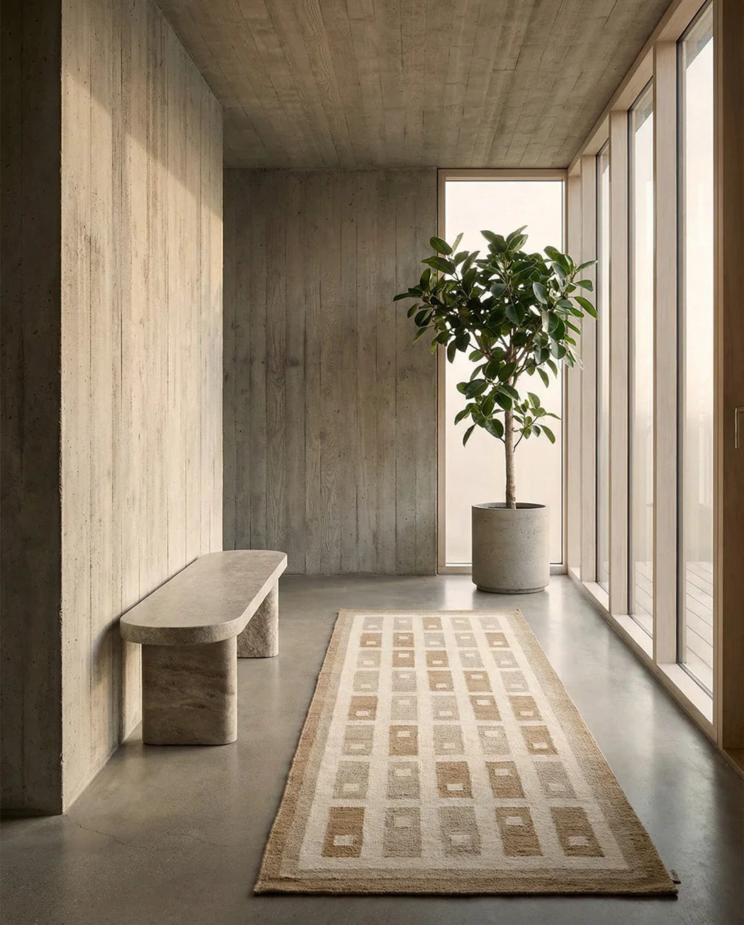 FYRBO RUNNER, WOOL, SAND,  80 x 250
