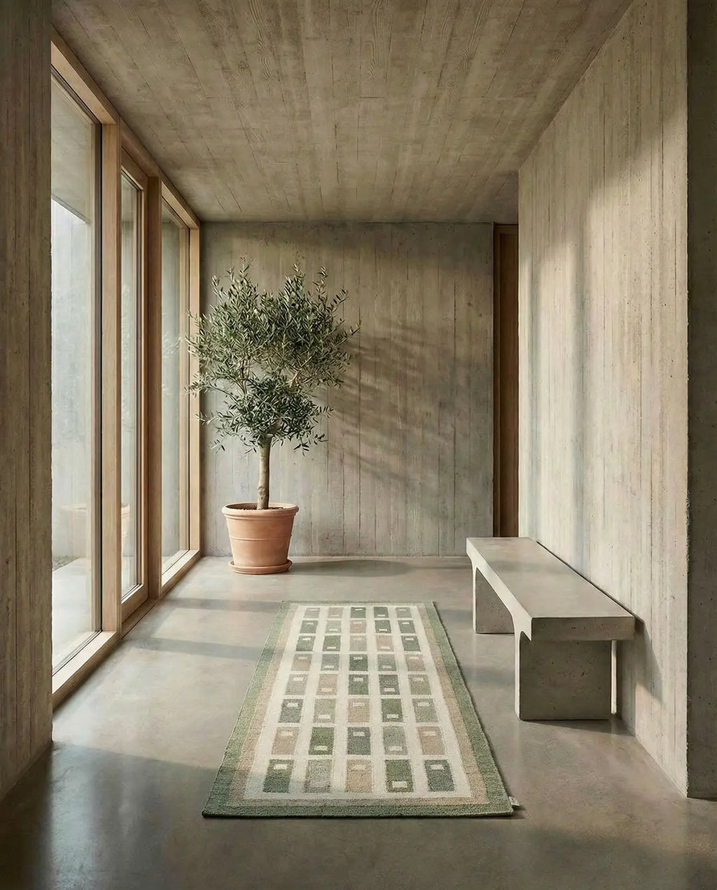 FYRBO RUNNER, WOOL, FOREST,  80 x 250