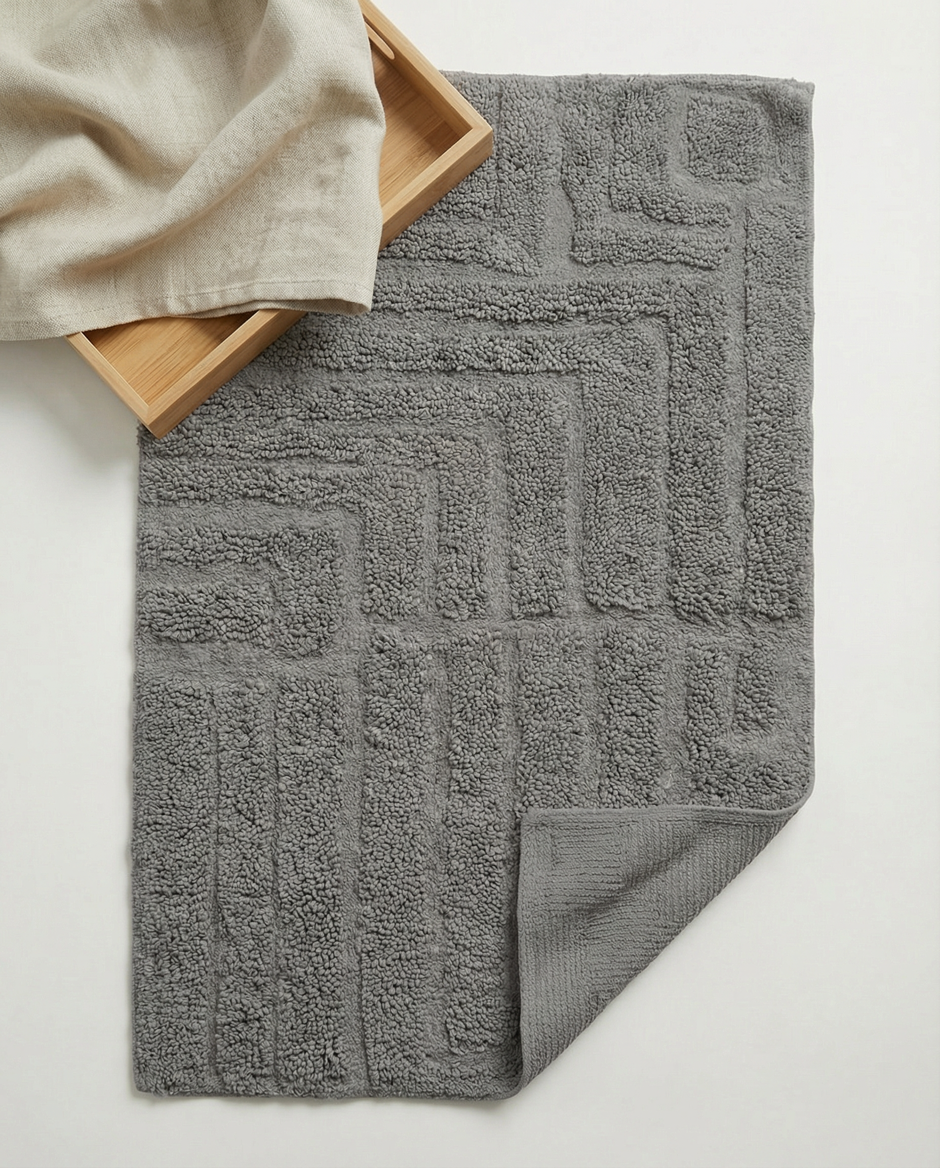 FIELD BATH MAT, COTTON, TITANIUM