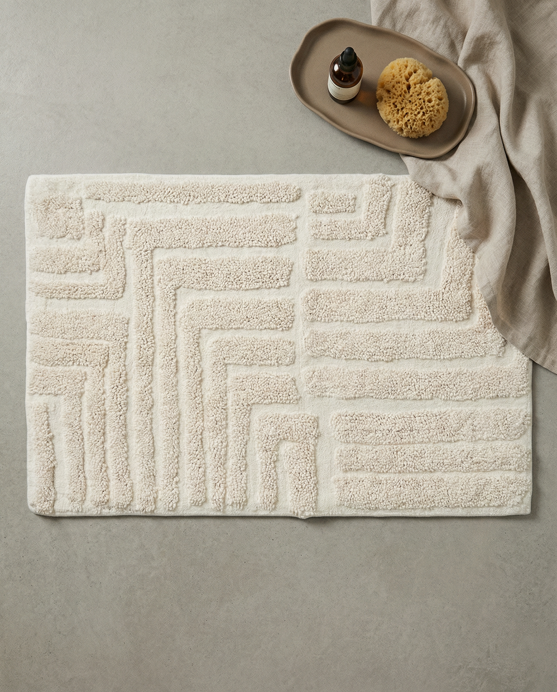 FIELD BATH MAT, COTTON, IVORY