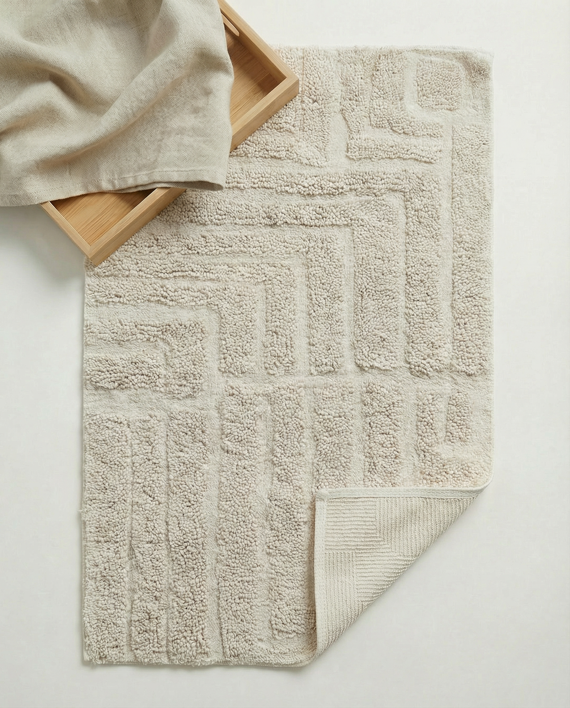 FIELD BATH MAT, COTTON, IVORY