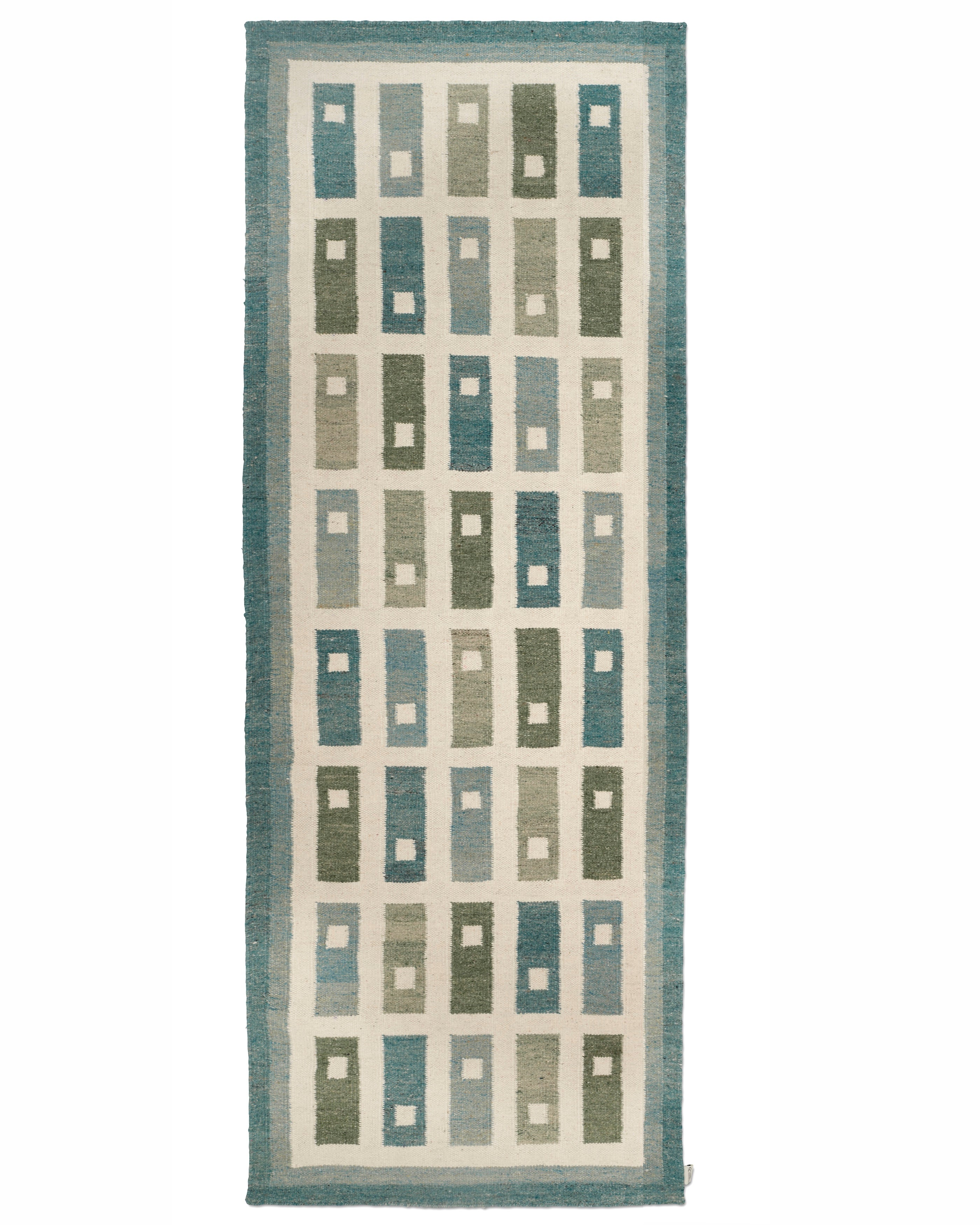 FYRBO RUNNER, WOOL, SEA,  80 x 250