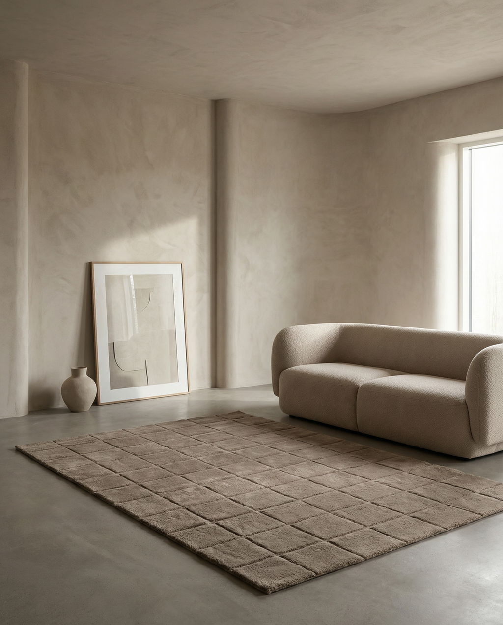 GRID WOOL RUG CHOCOLATE, MANY SIZE