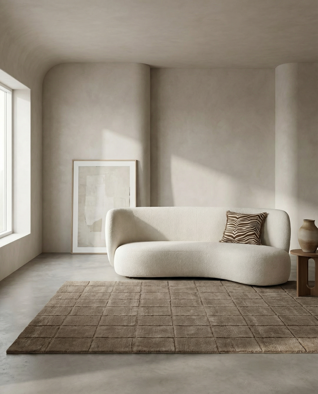 GRID WOOL RUG CHOCOLATE, MANY SIZE