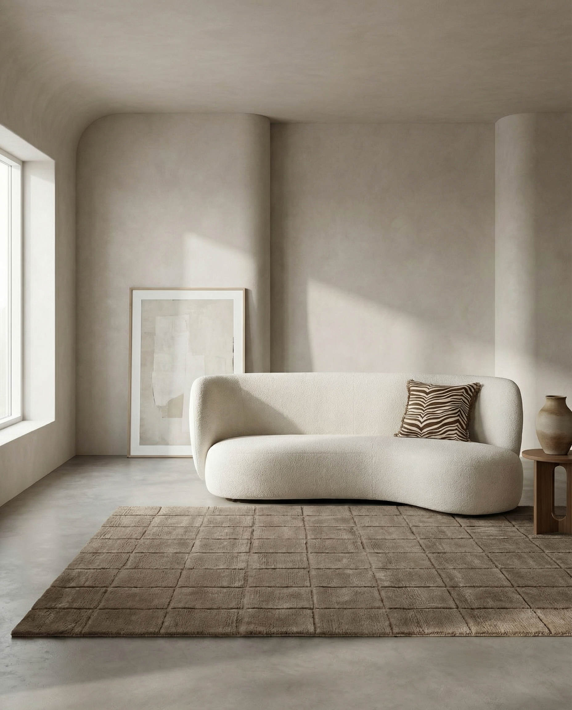 GRID WOOL RUG CHOCOLATE, MANY SIZE