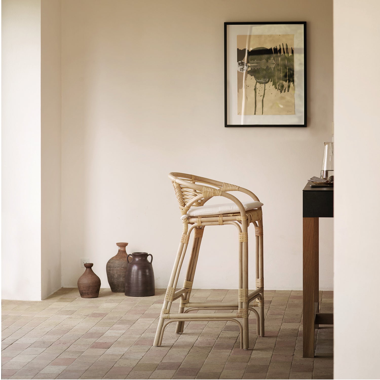 DOLA BAR STOOL | RATTAN | H 97