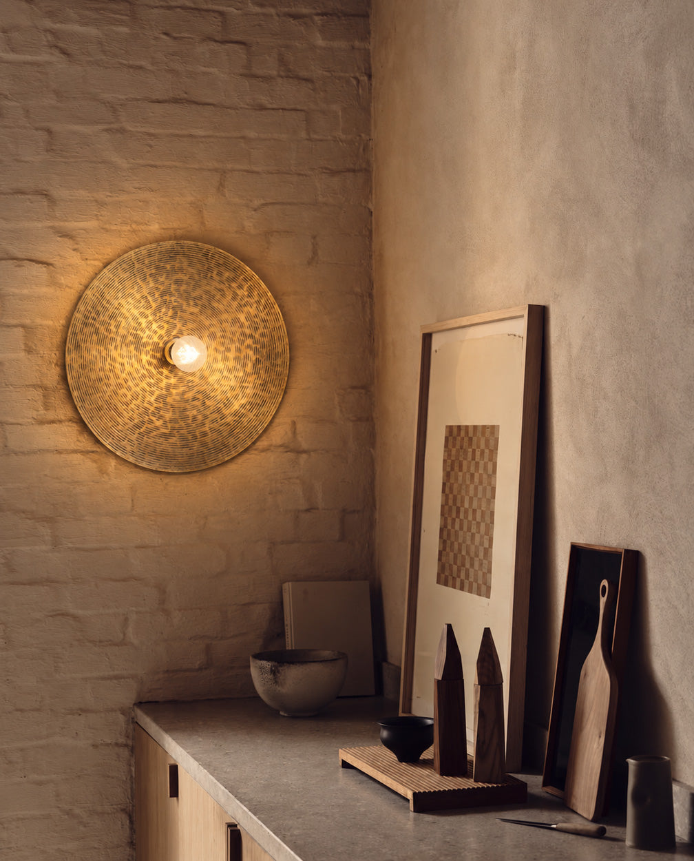 The Full Moon Wall Lamp - Brass - D 55 CM
