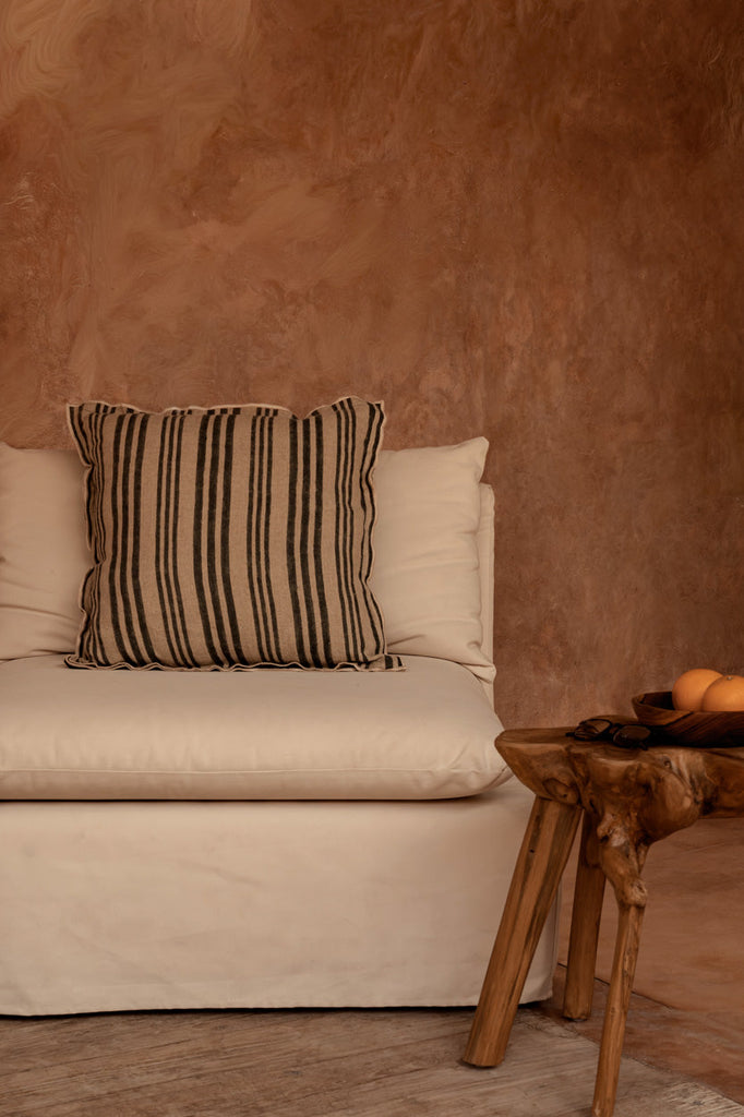 The Nordic Stripe Cushion Cover - Natural Black - 50x50