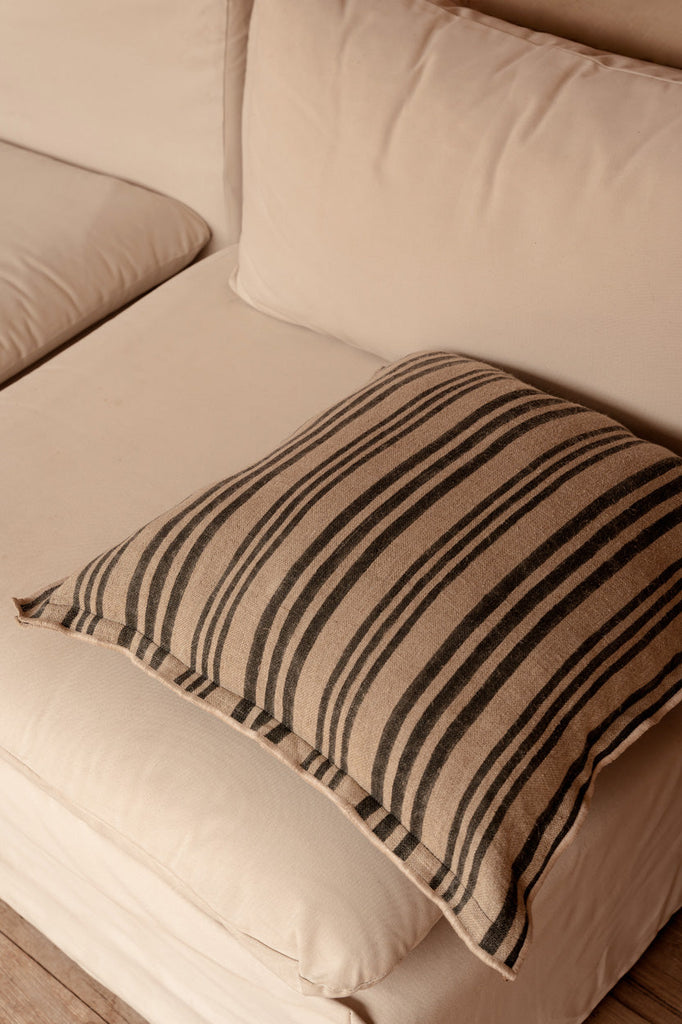 The Nordic Stripe Cushion Cover - Natural Black - 50x50