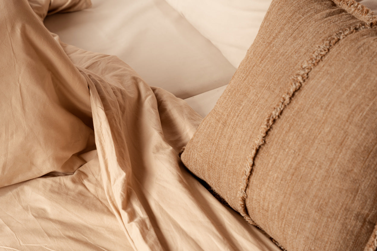 The Sahara Fringe Cushion Cover - Natural Brown - 50x50