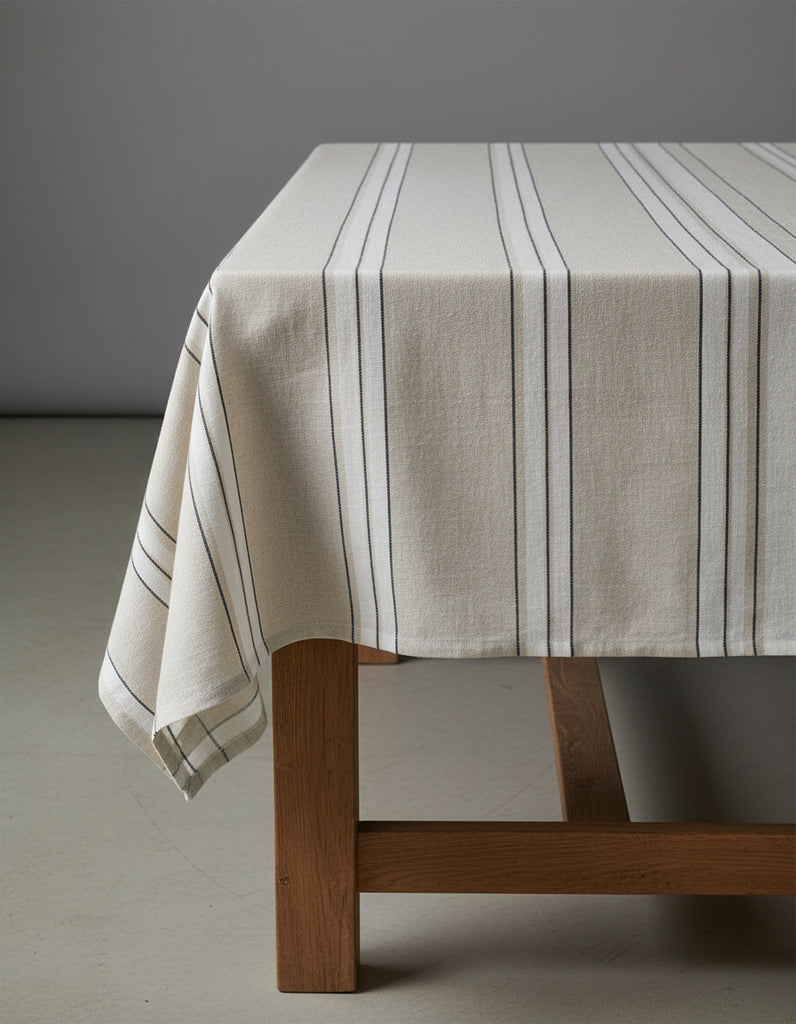 The Tablecloth Provence - Natural Black White - 150 x 250 CM