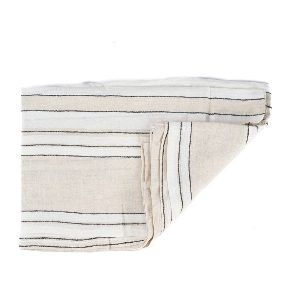 The Tablecloth Provence - Natural Black White - 150 x 300 CM