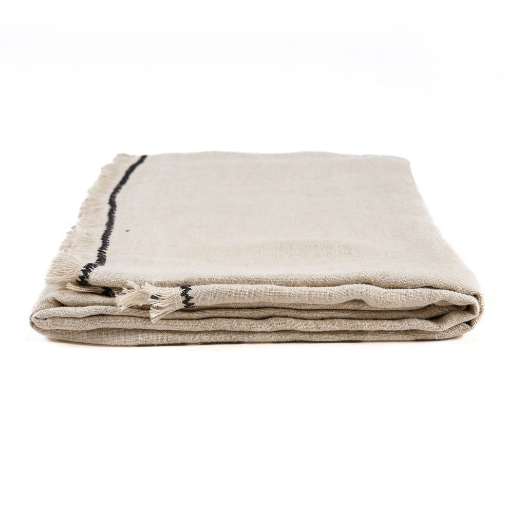 The Tablecloth Tuscany - Natural Black - 150 x 300 CM