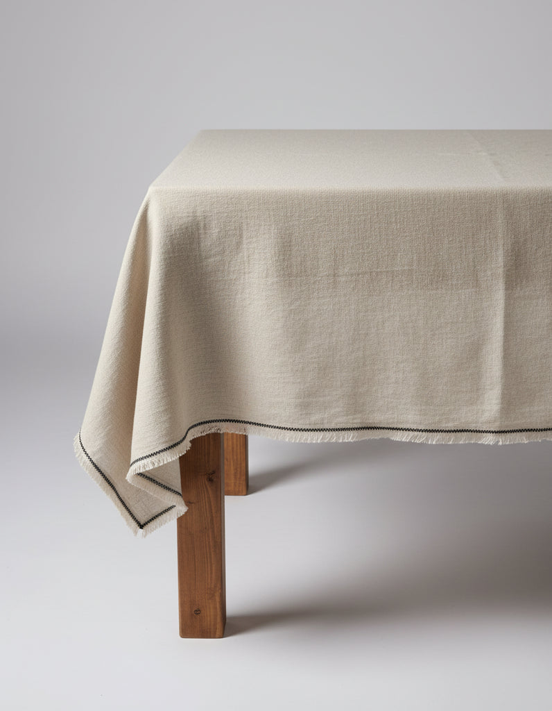 The Tablecloth Tuscany - Natural Black - 150 x 300 CM