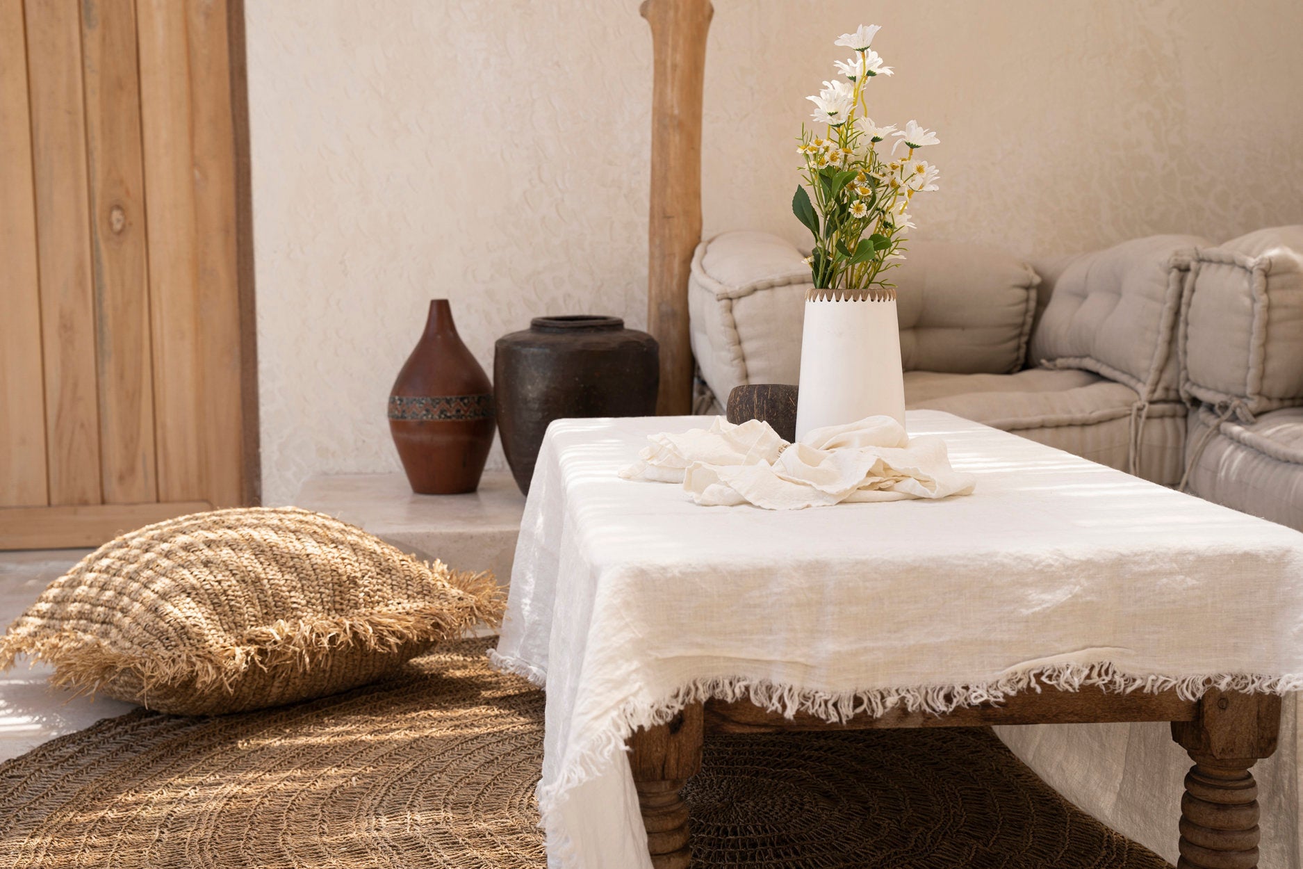 The Tablecloth Linen - White - 150 x 250 CM