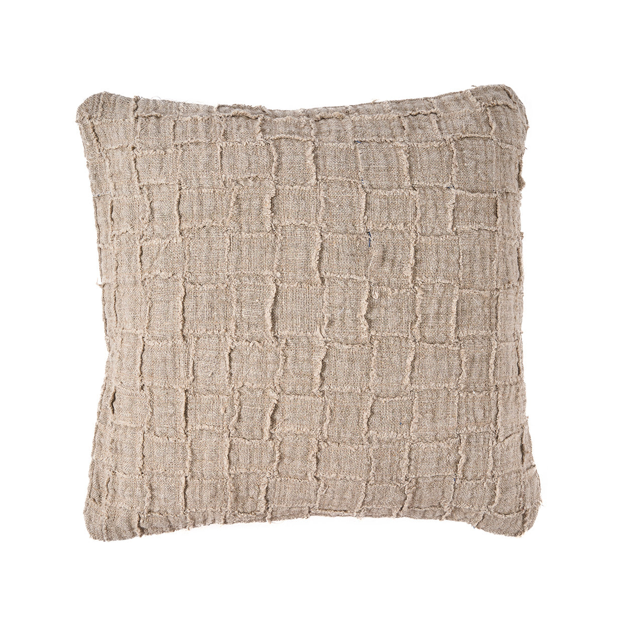 The Linen Damier Cushion Cover - Natural, 50 x 50 cm