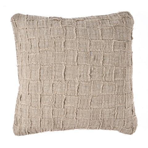 The Linen Damier Cushion Cover - Natural, 50 x 50 cm