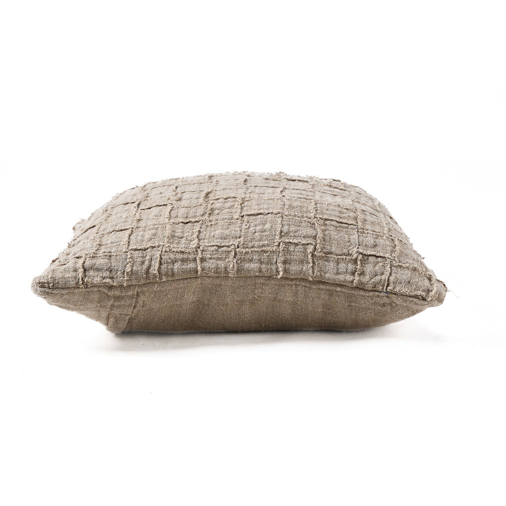 The Linen Damier Cushion Cover - Natural, 50 x 50 cm