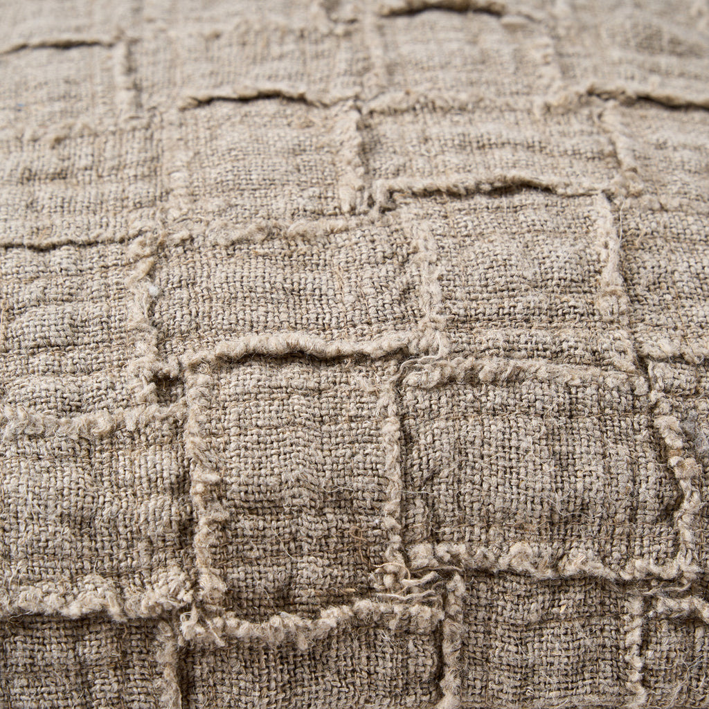The Linen Damier Cushion Cover - Natural, 50 x 50 cm