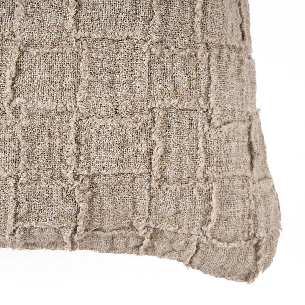 The Linen Damier Cushion Cover - Natural, 50 x 50 cm