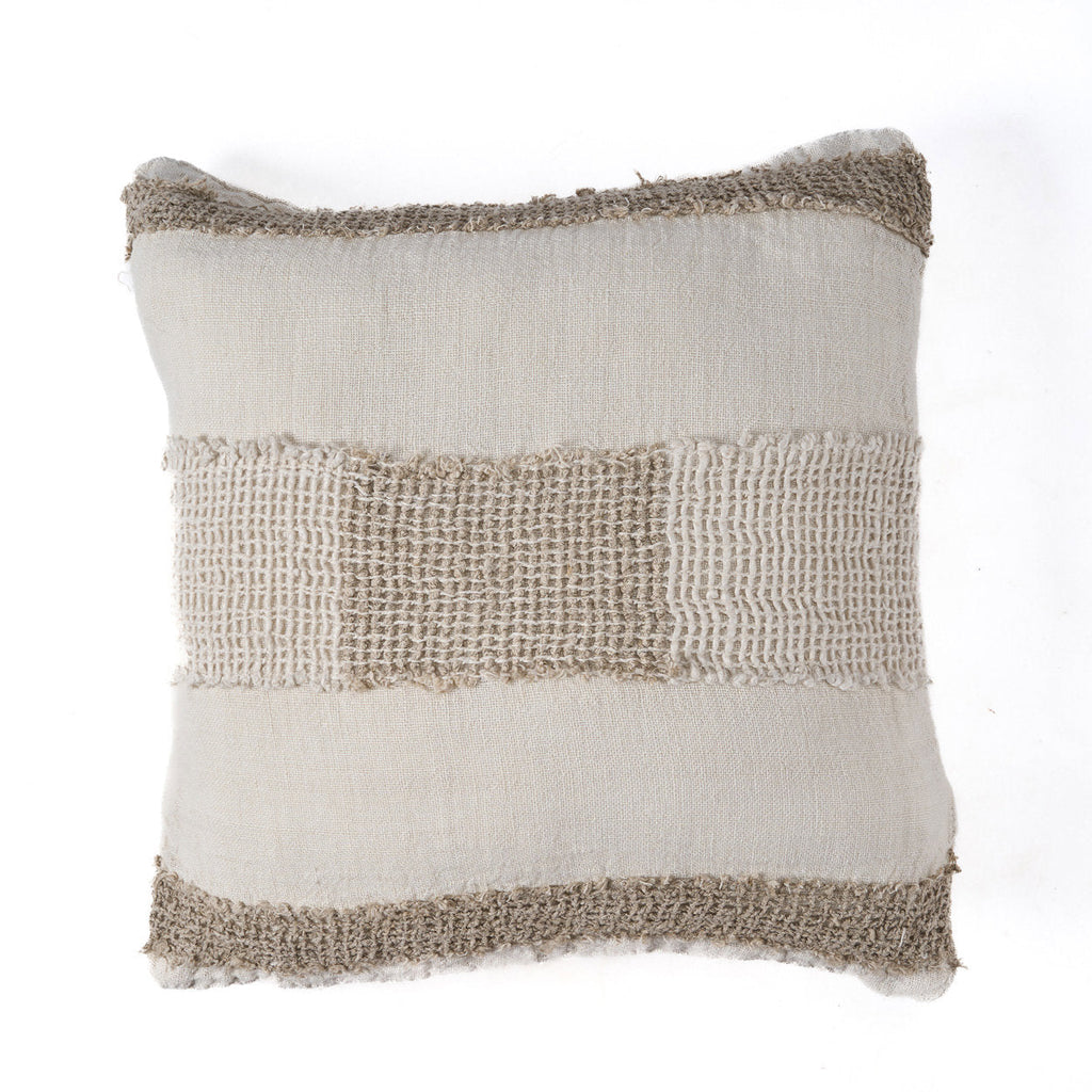 The Linen Threads Cushion Cover - White Natural, 50 x 50 cm