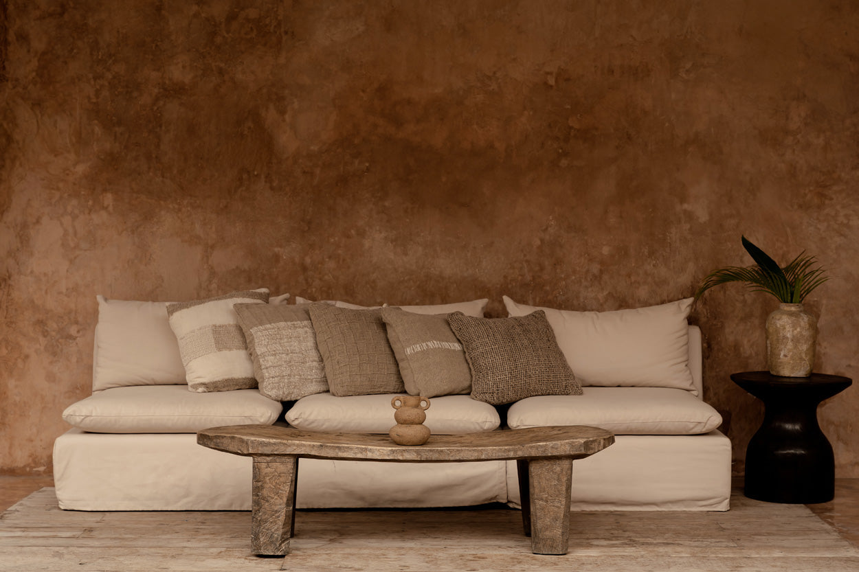The Linen Threads Cushion Cover - White Natural, 50 x 50 cm
