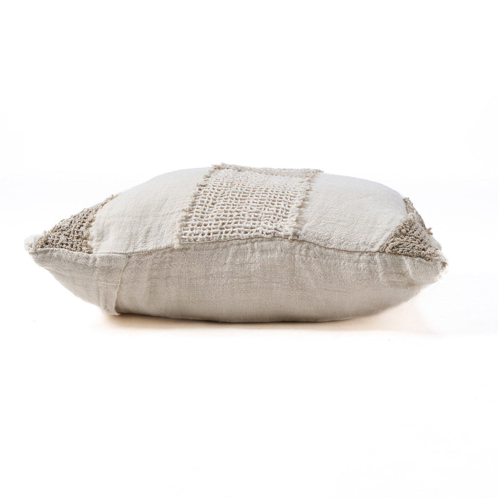 The Linen Threads Cushion Cover - White Natural, 50 x 50 cm