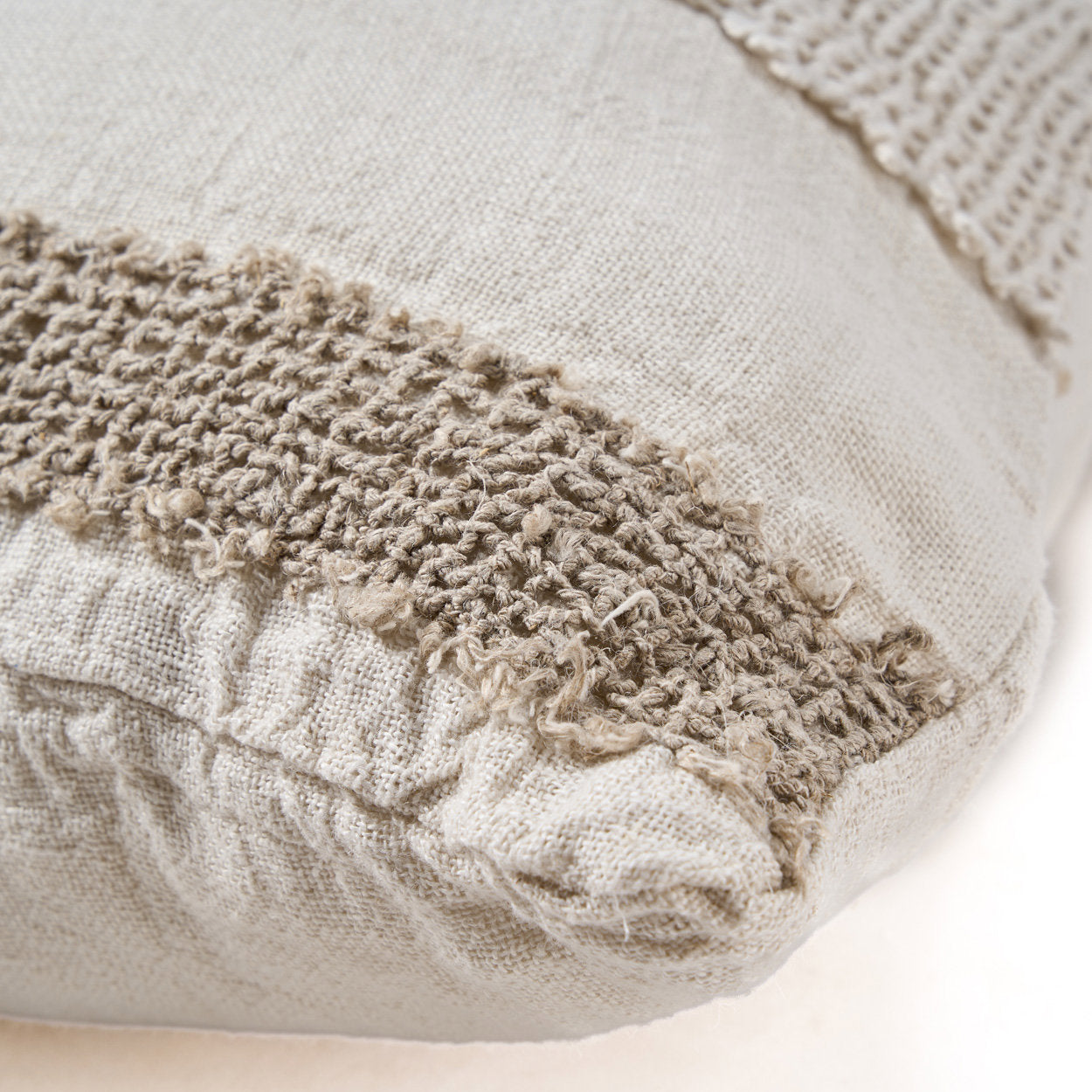 The Linen Threads Cushion Cover - White Natural, 50 x 50 cm