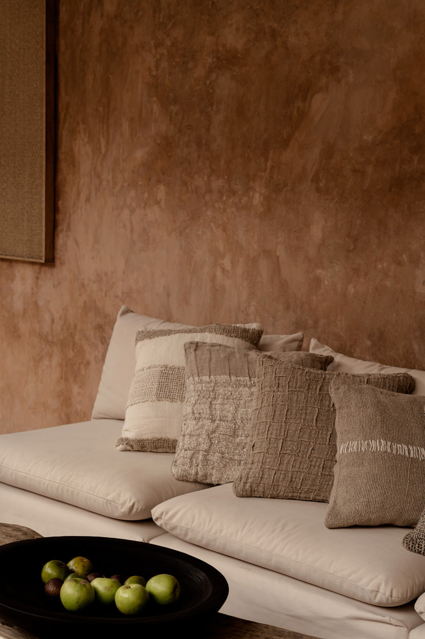 The Linen Threads Cushion Cover - White Natural, 50 x 50 cm