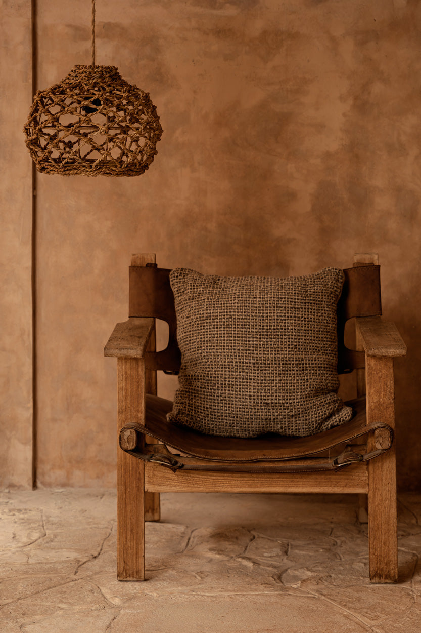 The Linen Grain Cushion Cover - Natural Black, 50 x 50 cm