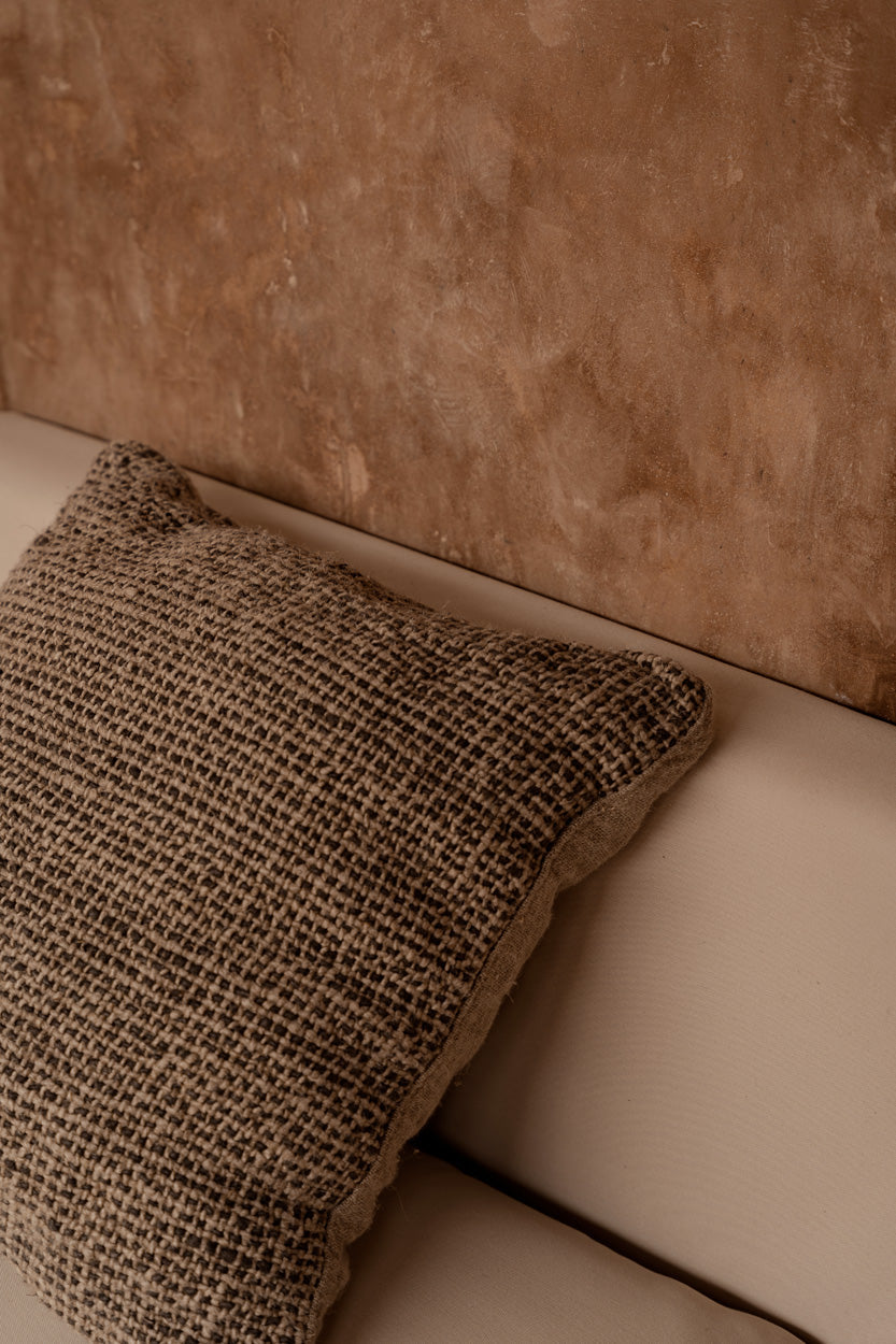 The Linen Grain Cushion Cover - Natural Black, 50 x 50 cm