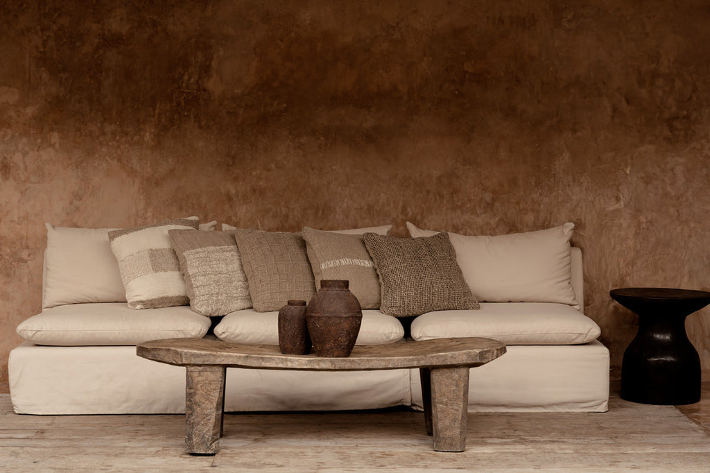 The Linen Stitch Cushion Cover - Natural White, 50 x 50 cm