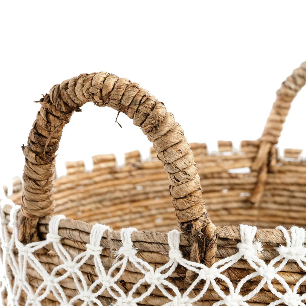 Crossed Stitched Macrame Basket - 40 x 40, H 31 CM