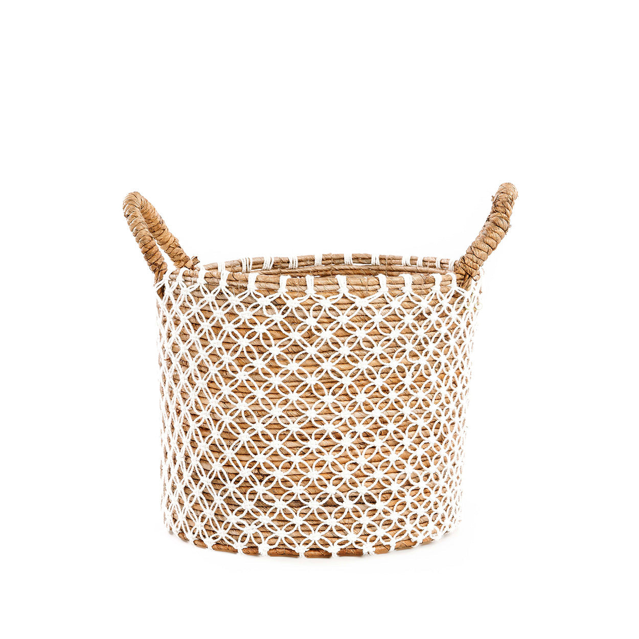 Crossed Stitched Macrame Basket - M, D 35 CM