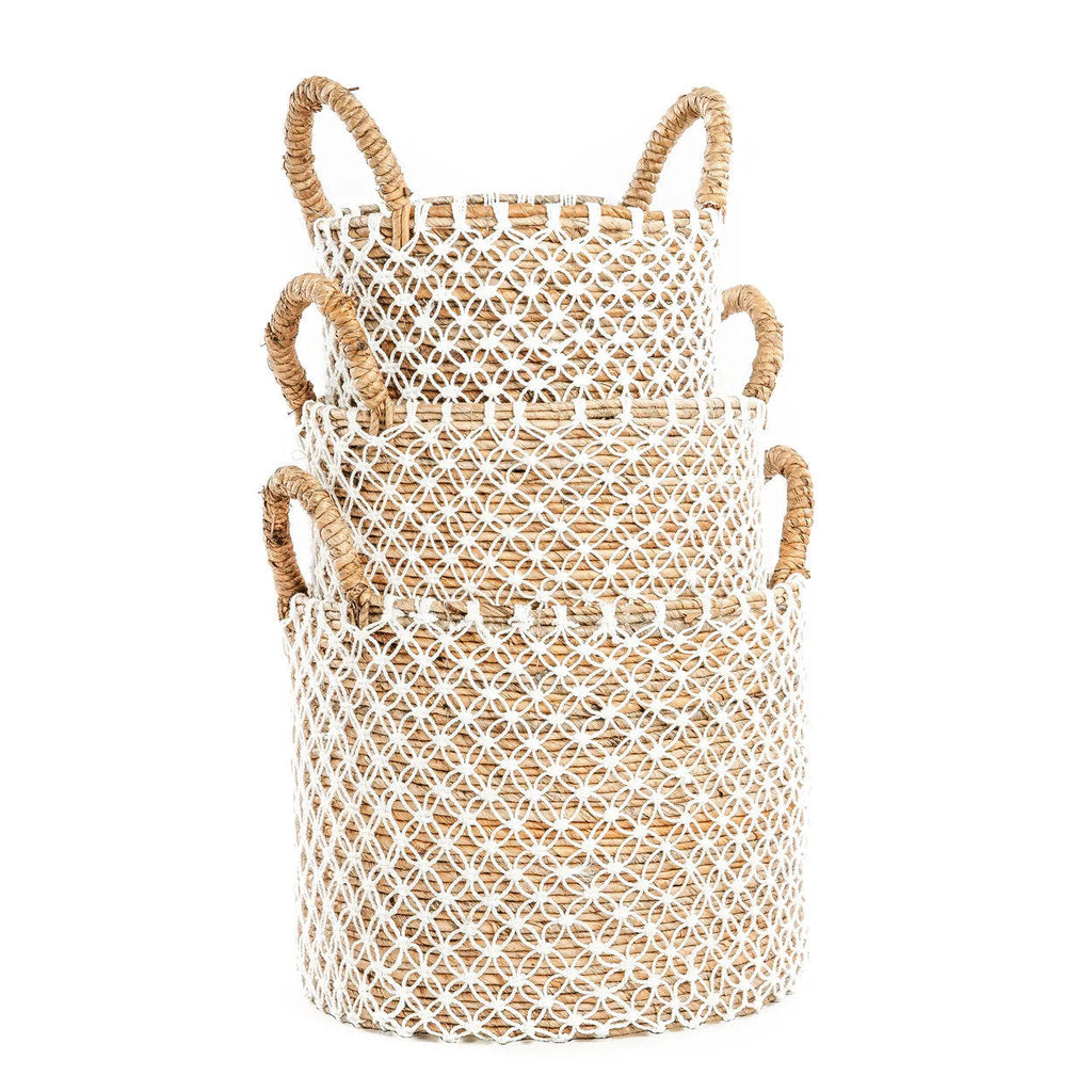 Crossed Stitched Macrame Basket - M, D 35 CM