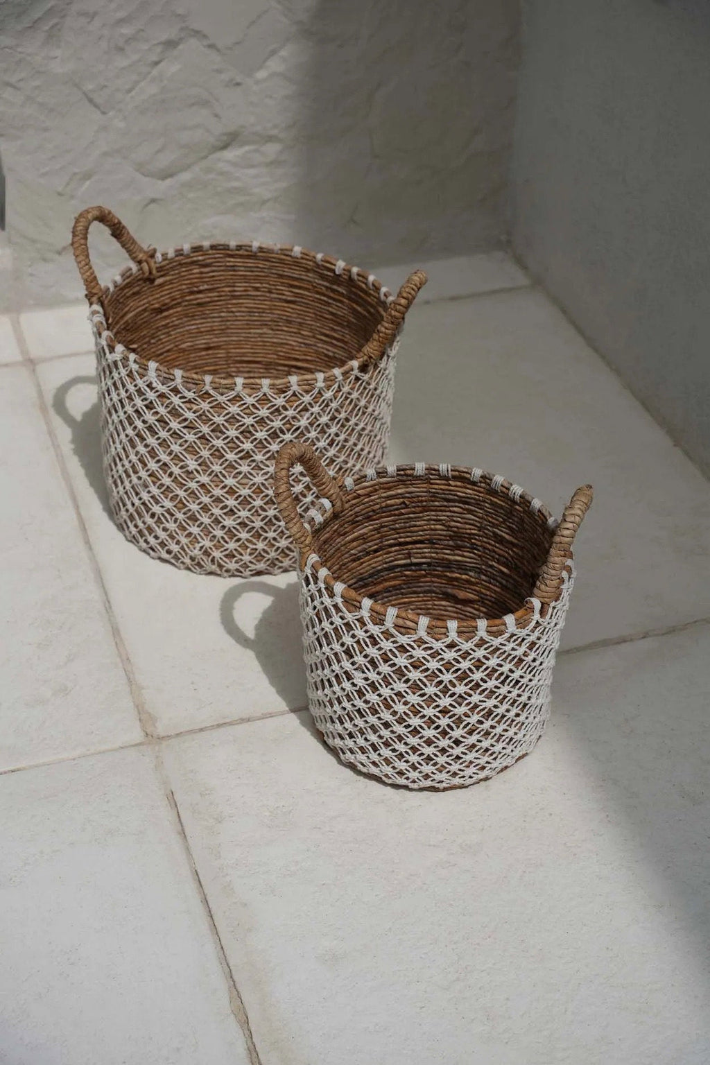 Crossed Stitched Macrame Basket - M, D 35 CM