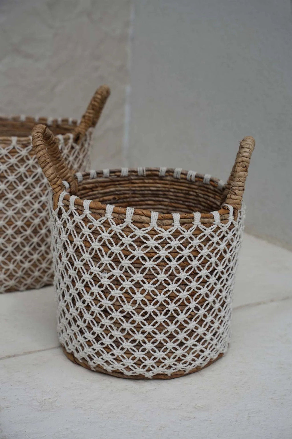 Crossed Stitched Macrame Basket - S, D 29 CM