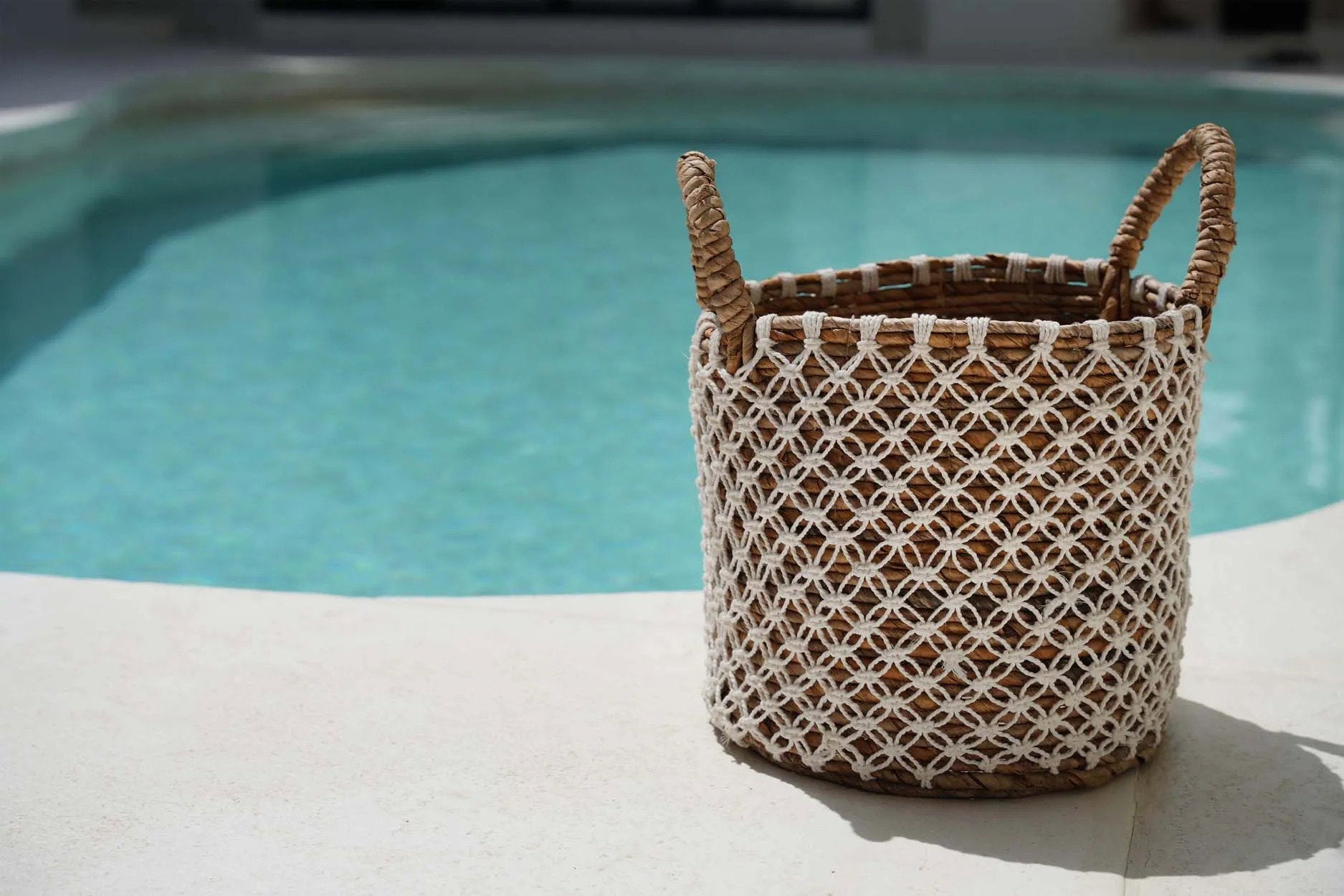 Crossed Stitched Macrame Basket - S, D 29 CM
