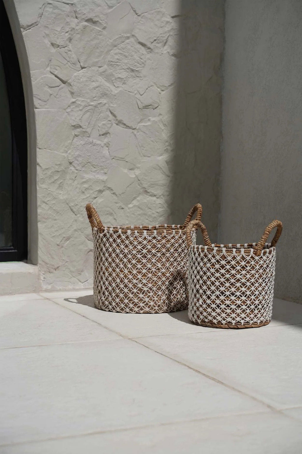 Crossed Stitched Macrame Basket - S, D 29 CM