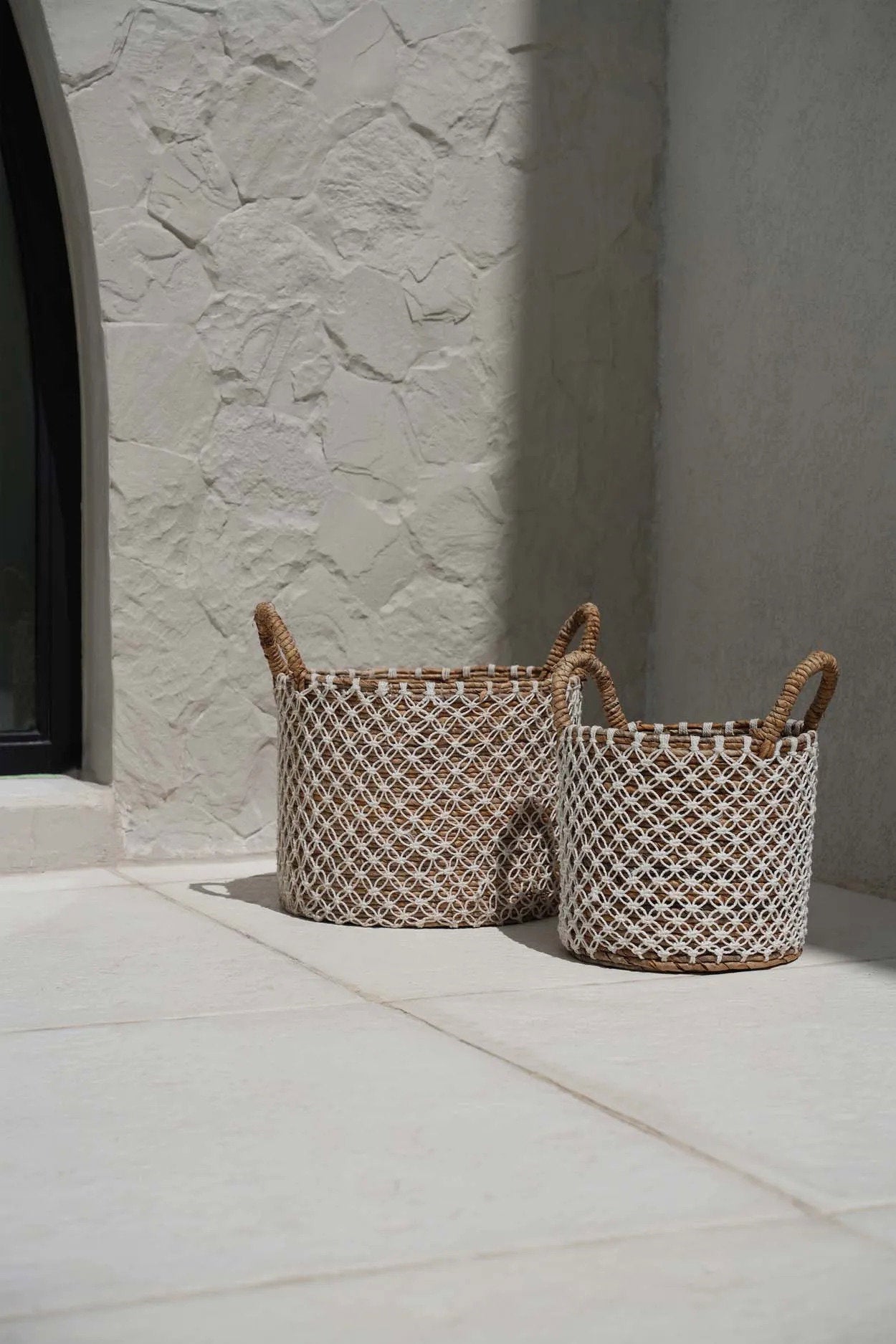 Crossed Stitched Macrame Basket - S, D 29 CM