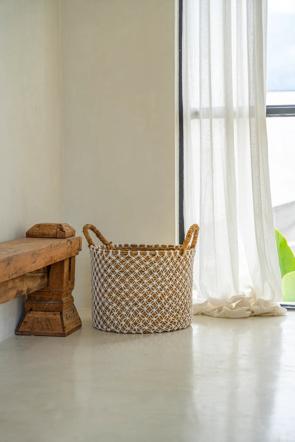 Crossed Stitched Macrame Basket - S, D 29 CM