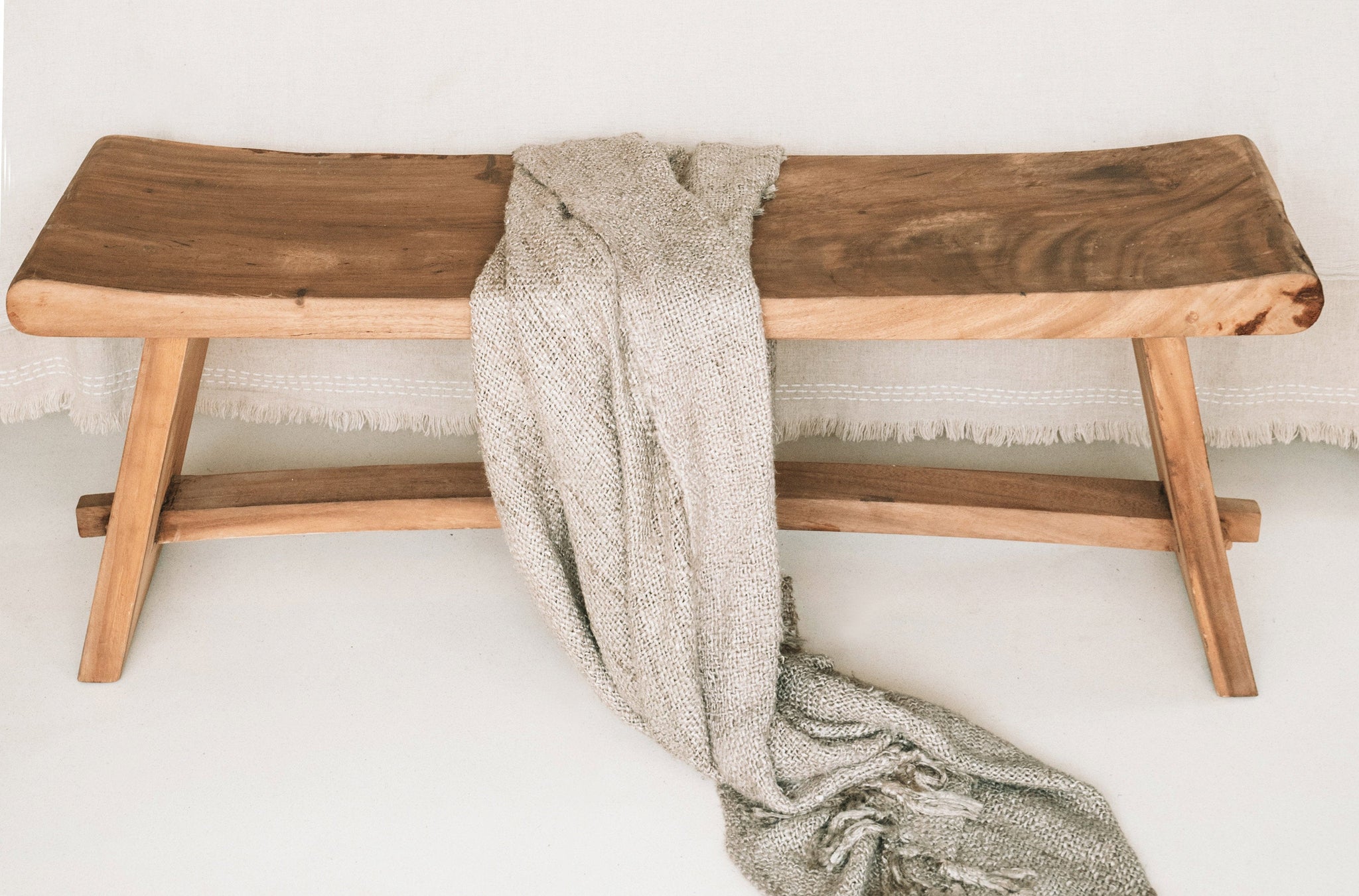 The Suar Bench - Teak Wood, Natural - W 120 cm