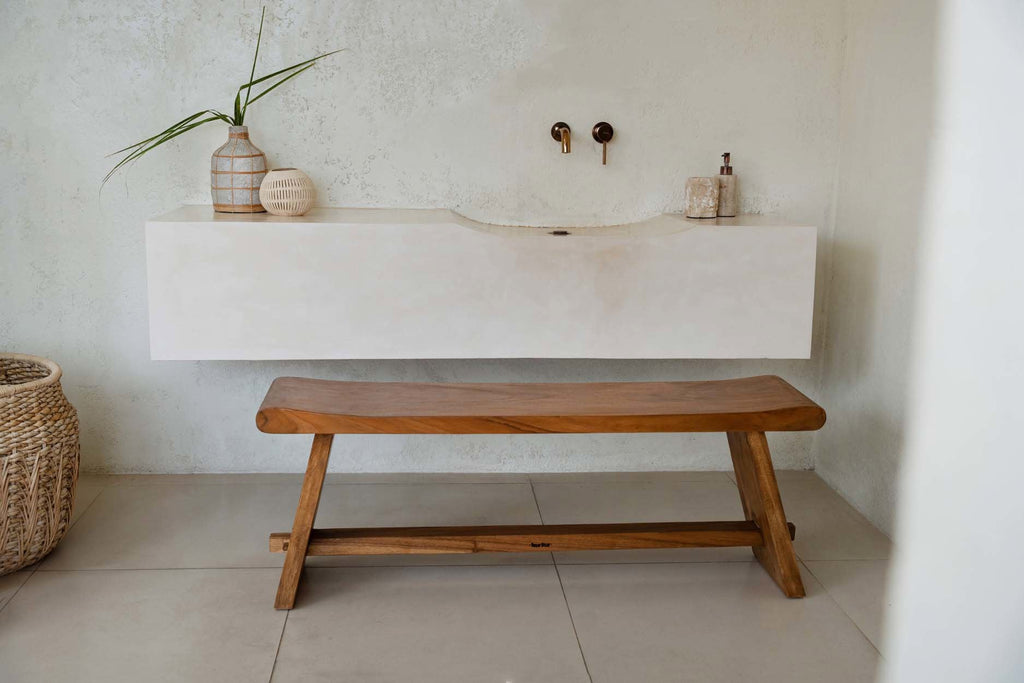 The Suar Bench - Teak Wood, Natural - W 120 cm
