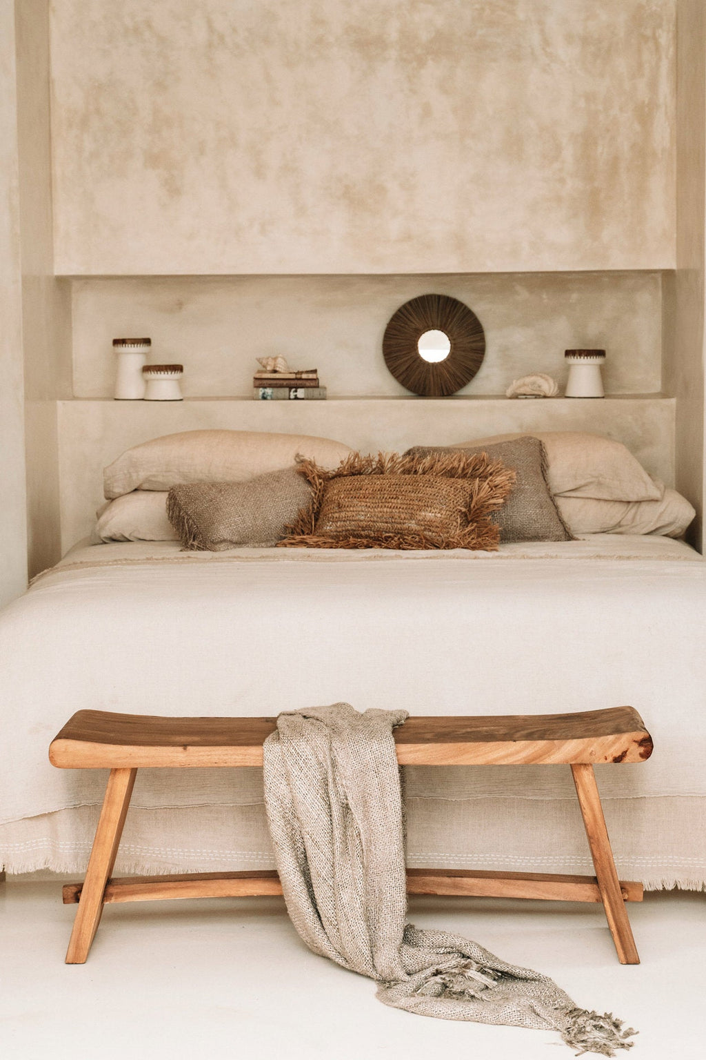 The Suar Bench - Teak Wood, Natural - W 120 cm