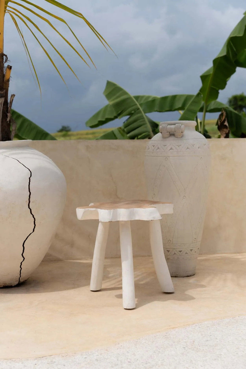 The Organic Side Table - Natural White, 45 x 45, H 40 CM
